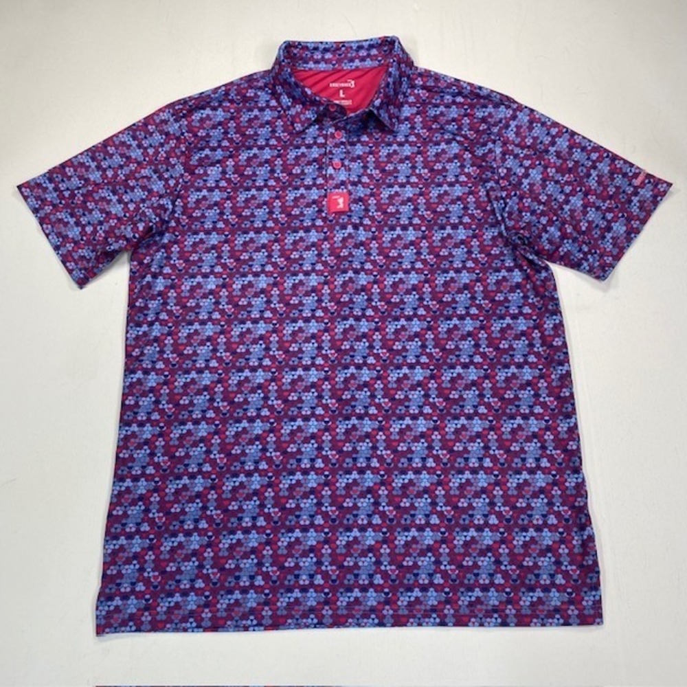 Bogey Bros Mens Golf Polo Shirt Purple Blue Whale Tail Bikini Performance L